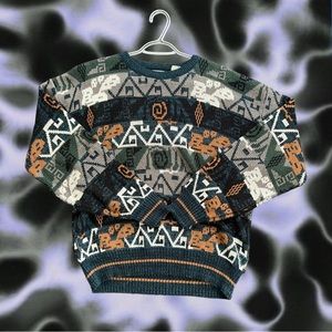 Wool knitted with graphic design pattern